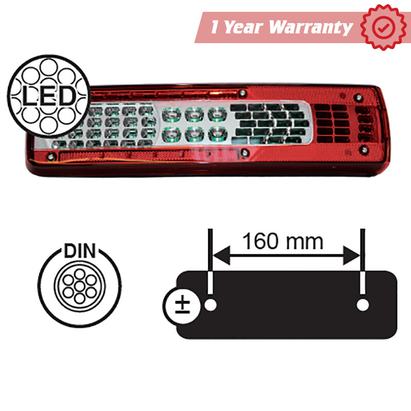 Rear Lamp - Renault, Volvo FH4 / FM4 - 160mm