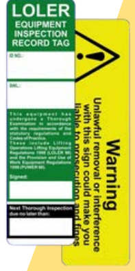 Loler Safety Inspection Tag