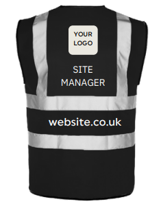 Black High Vis Waistcoat SITE MANAGER