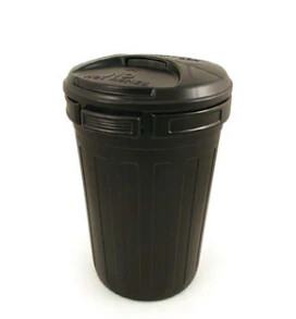 80ltr Black Plastic Dustbin c/w Lid