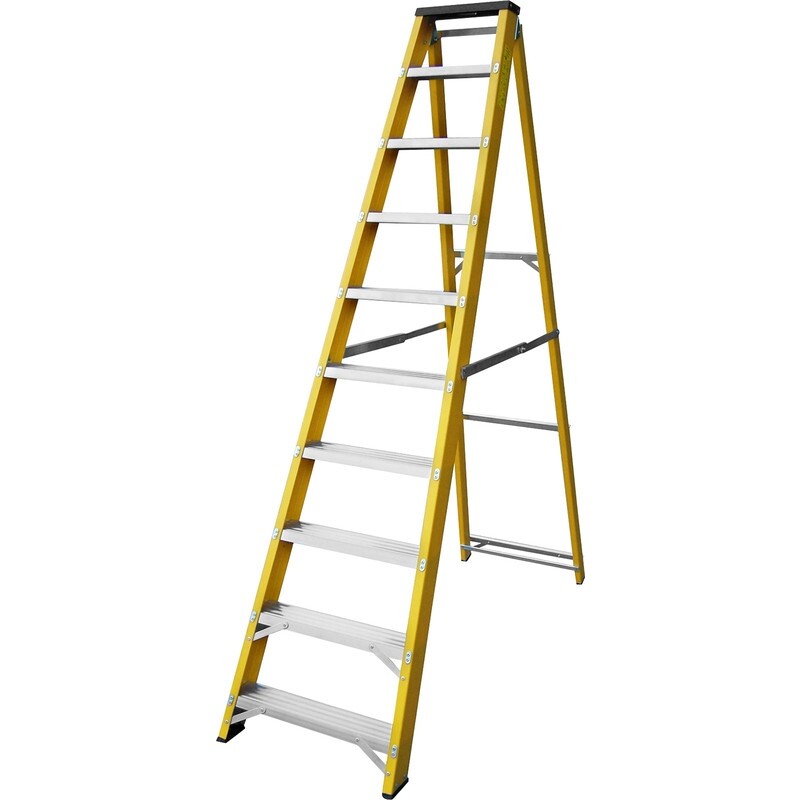 10 Tread Heavy Duty Glassfibre Stepladder