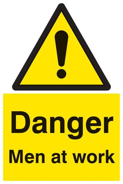 Rigid plastic Man at Work sign