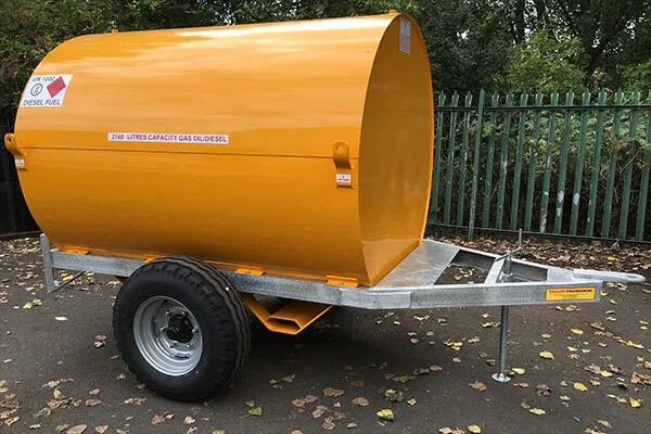 250 Gallon Bunded Site Tow Fuel Bowser with Handpump and Lifting Eyes