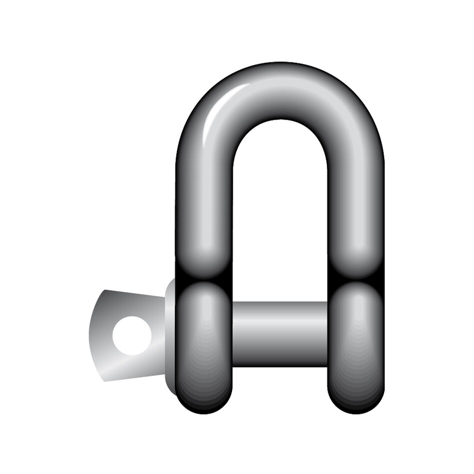 Small Dee Shackle c/w Type A Screw Collar Pin - Various Sizes