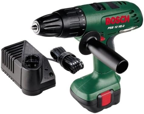 Bosch PSB12 VE2 12v Drill with battery, charger and screw in handle