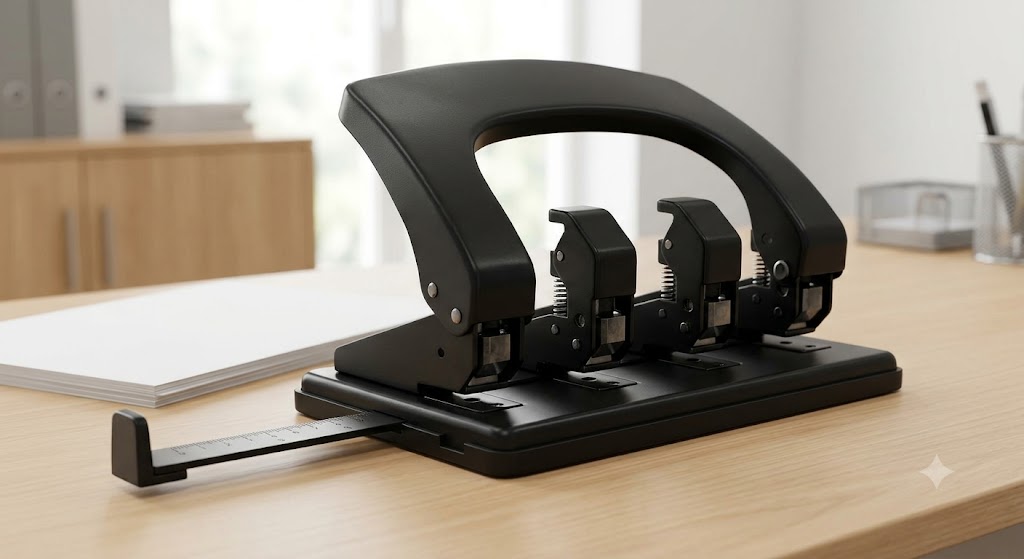 Q-Connect 4 Hole Punch - Black