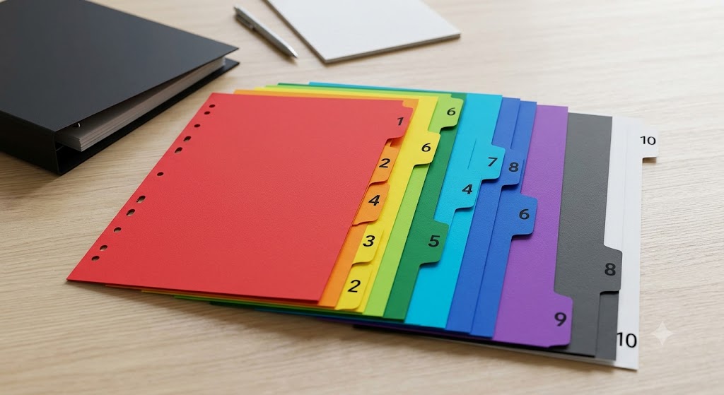 A4 Coloured Dividers