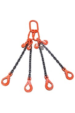 26.5T - 8m EWL - 4Leg Chainsling, Adjusters, Safety Hooks