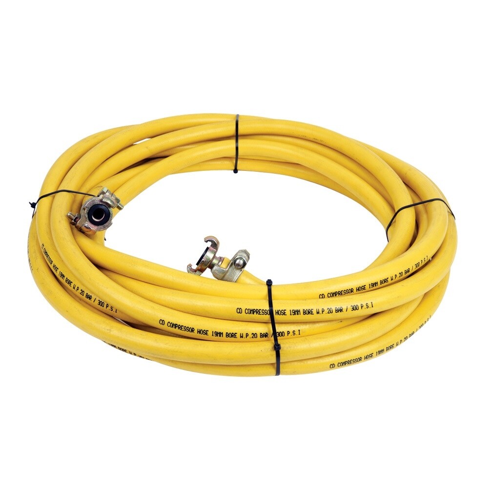 Air Hose 50' Long 3/4" Bore c/w Quick Release Couplings