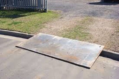 Metal Road Plate (8' x 4' or 2.4m x 1.2m) - Min 2 Week Hire
