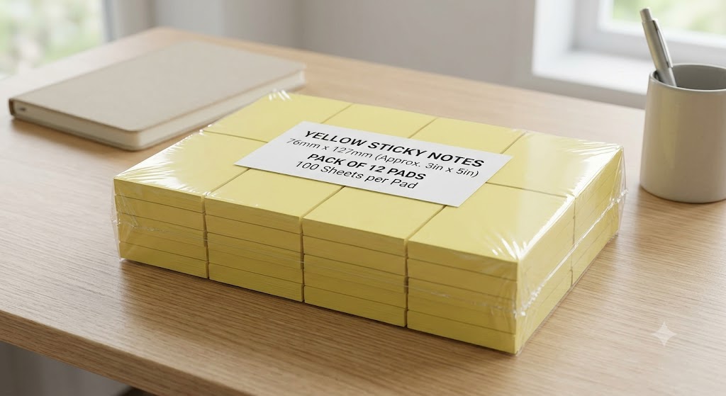 Yellow Sticky Notes 76 x 127 Pack 12