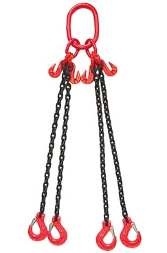 11.2T - 5m EWL - 4Leg Chainsling, Adjusters & comes with Latch Hooks