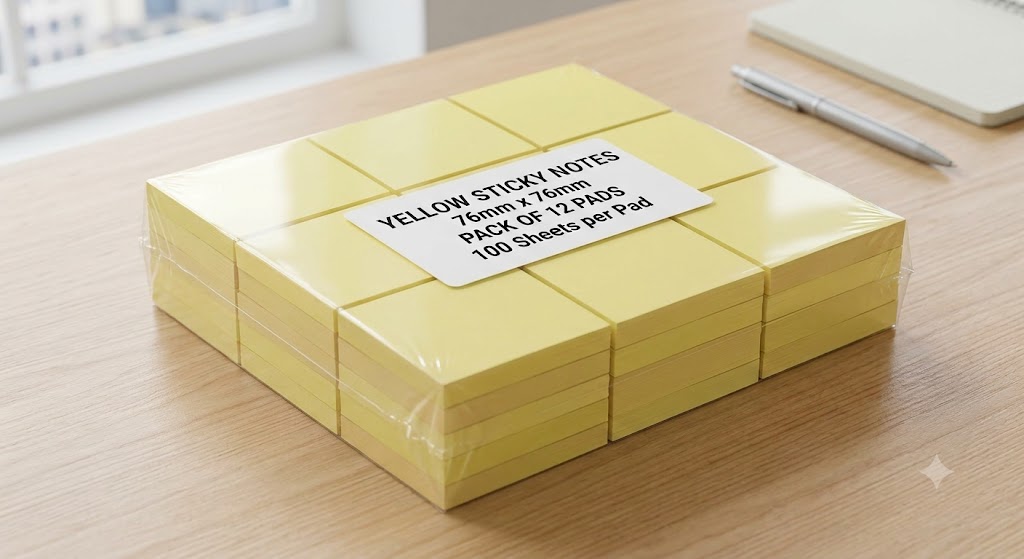 Yellow Sticky Notes 76 x 76 Pack 12