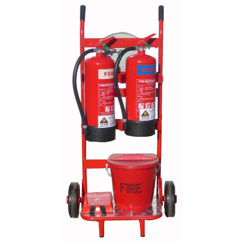 Fire Trolley Twin Extinguisher, Bucket & Blanket