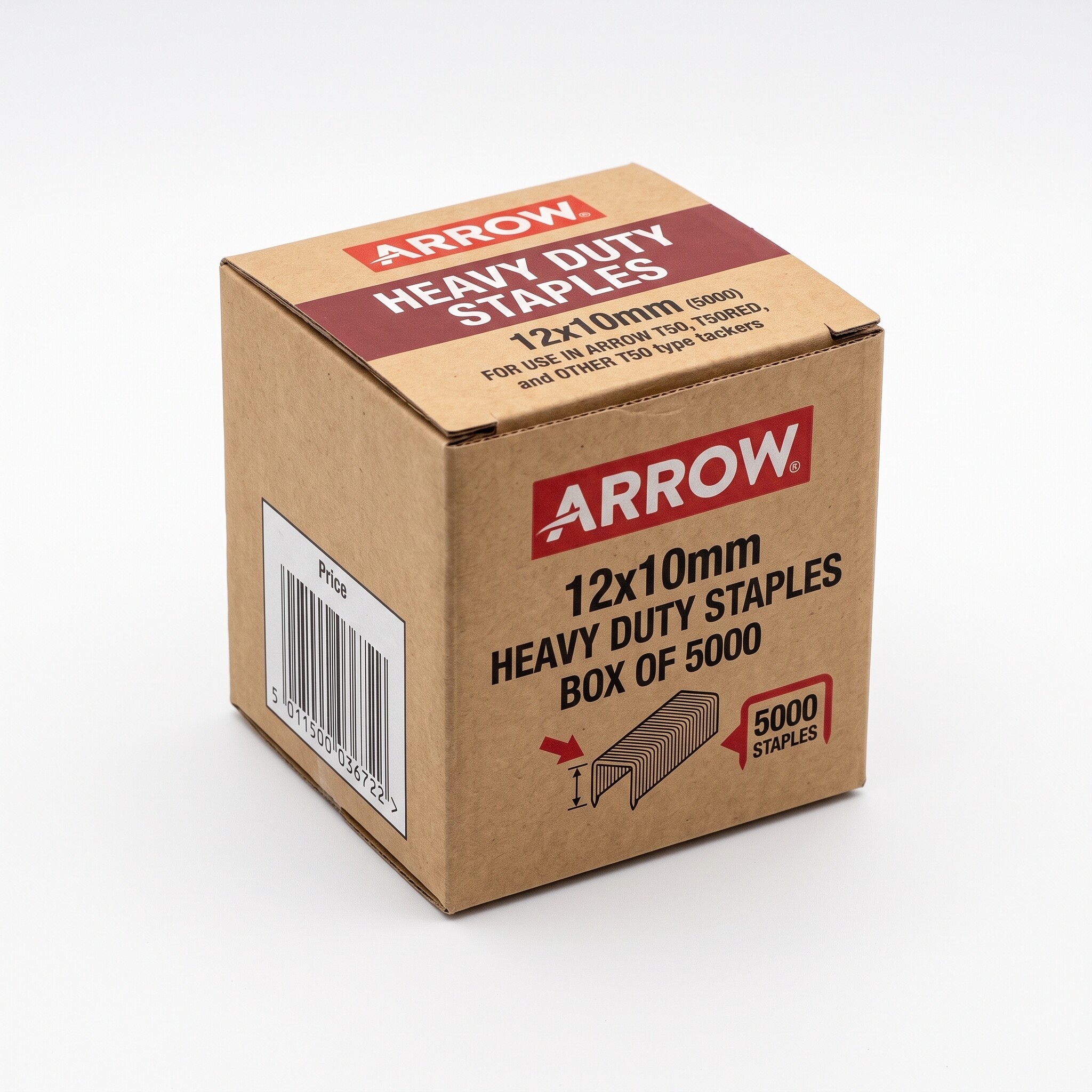 Arrow 12x10mm Heavy Duty Staples - Box (5000)