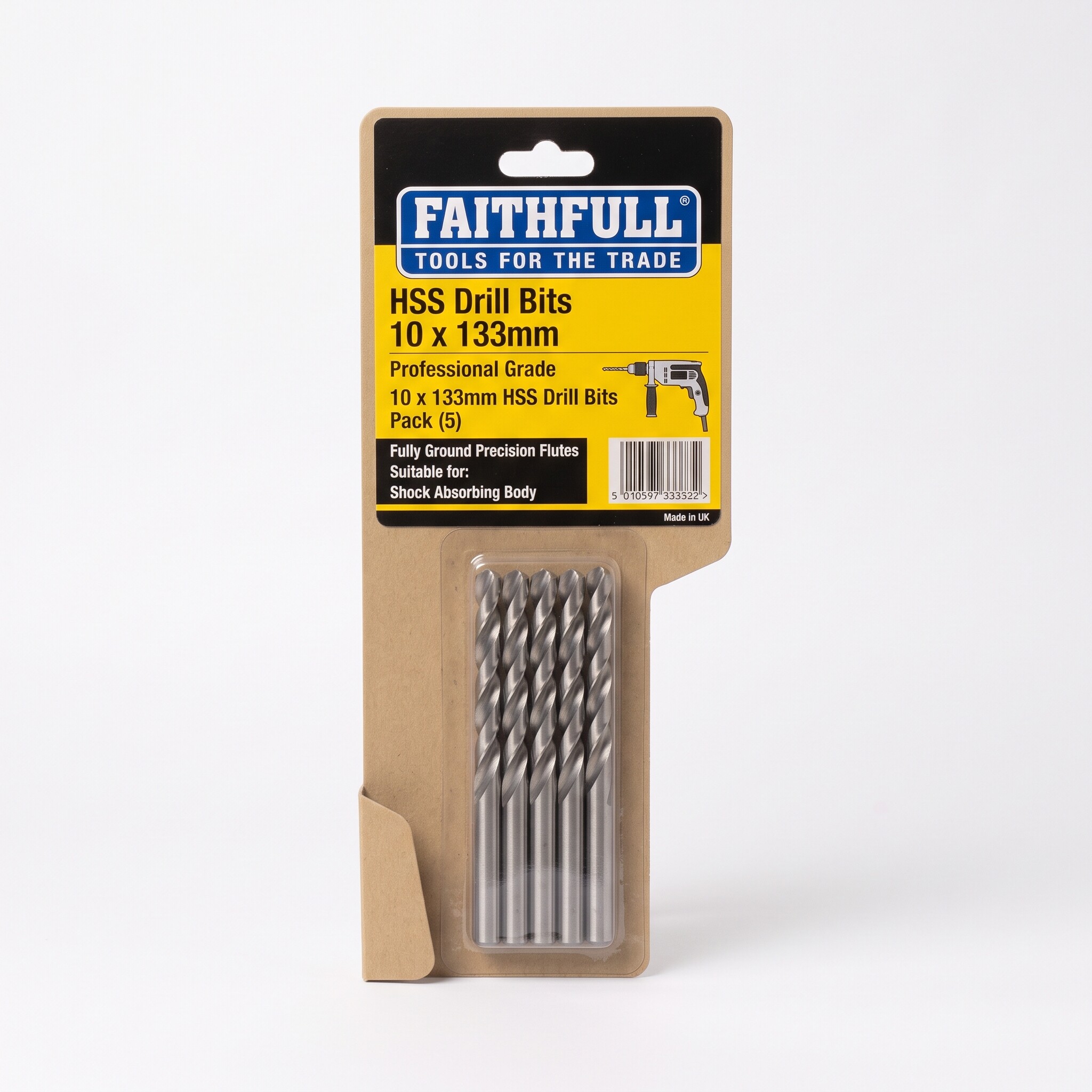 10 x 133mm HSS Drill Bit - Pk (5)