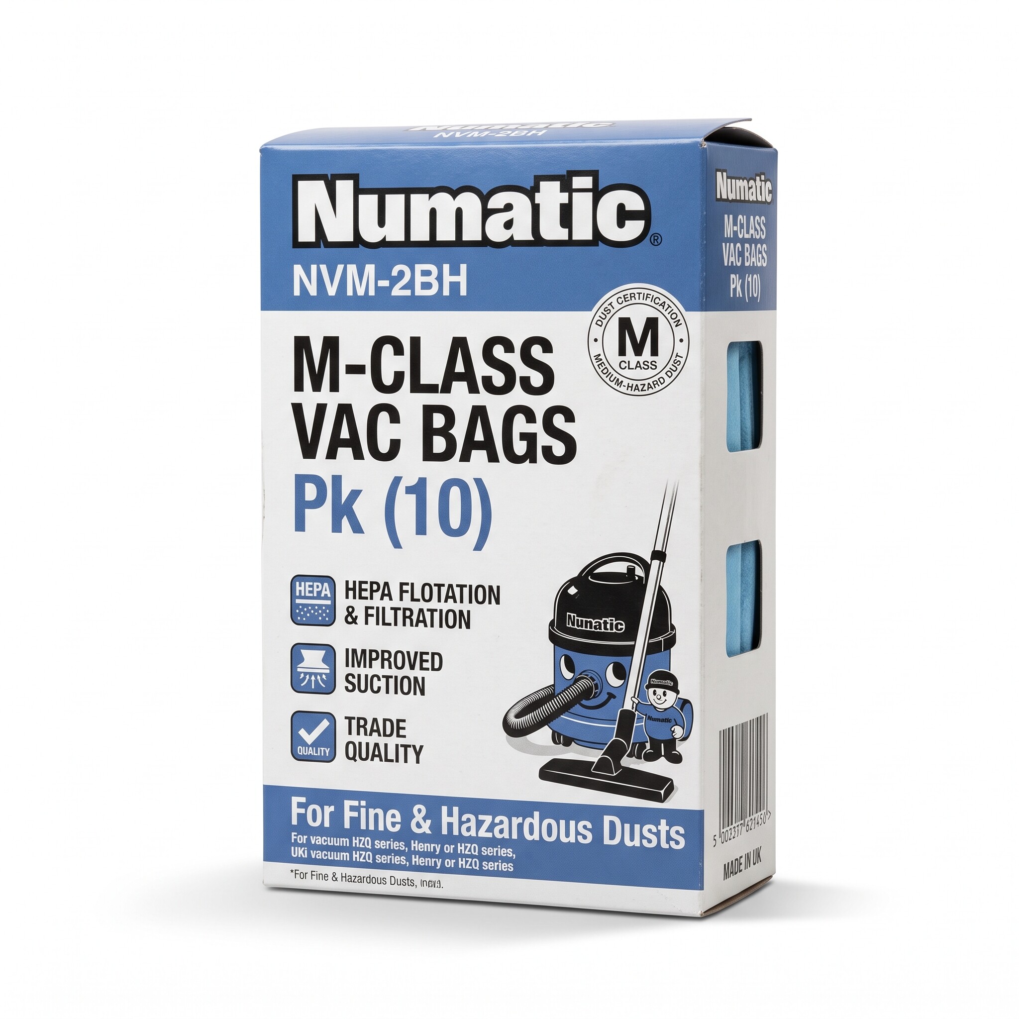 NUMATIC - NVM-2BH - M-Class Vac Bags - Pk (10)