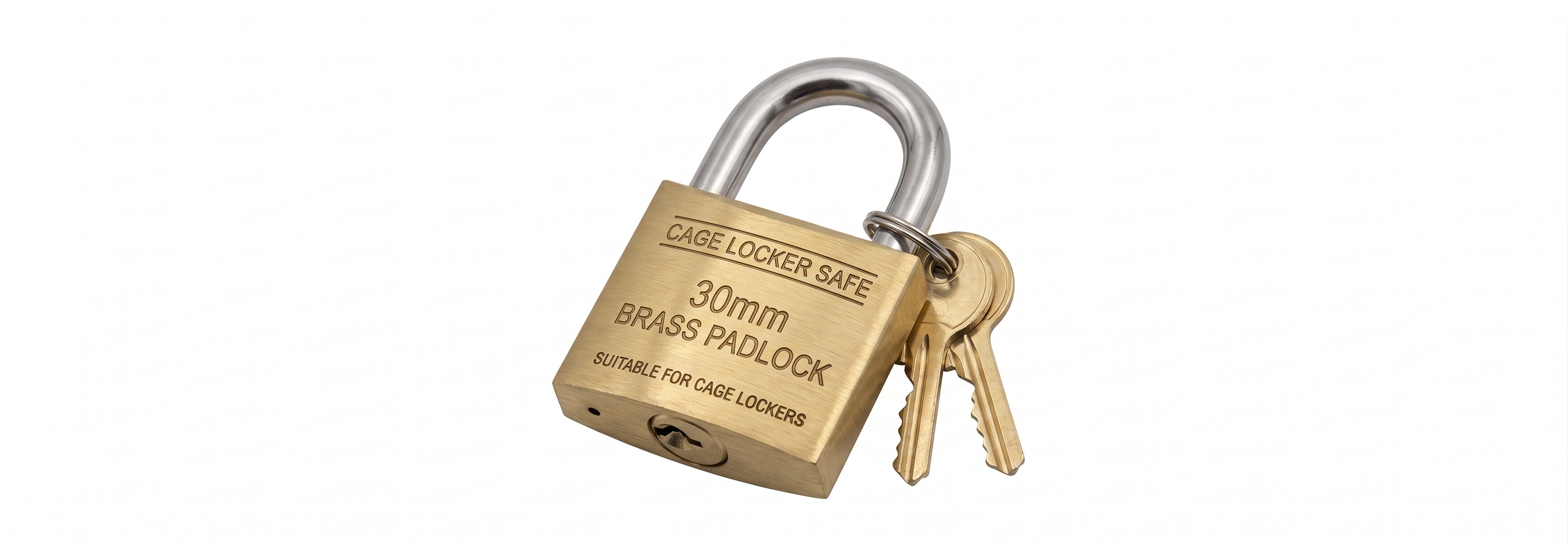 30mm Brass Padlock (Suitable for cage lockers)