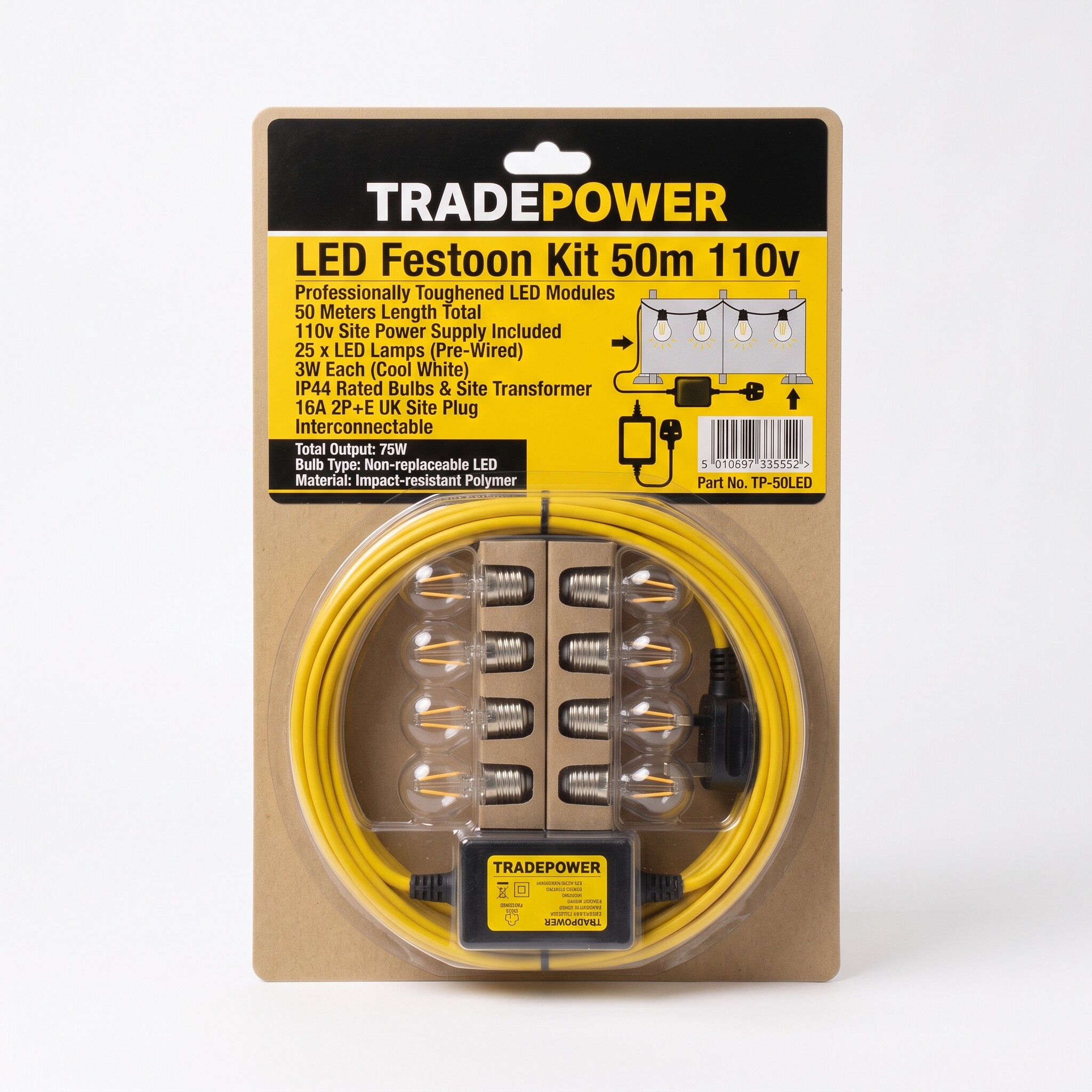 110v 50m LED Festoon Kit