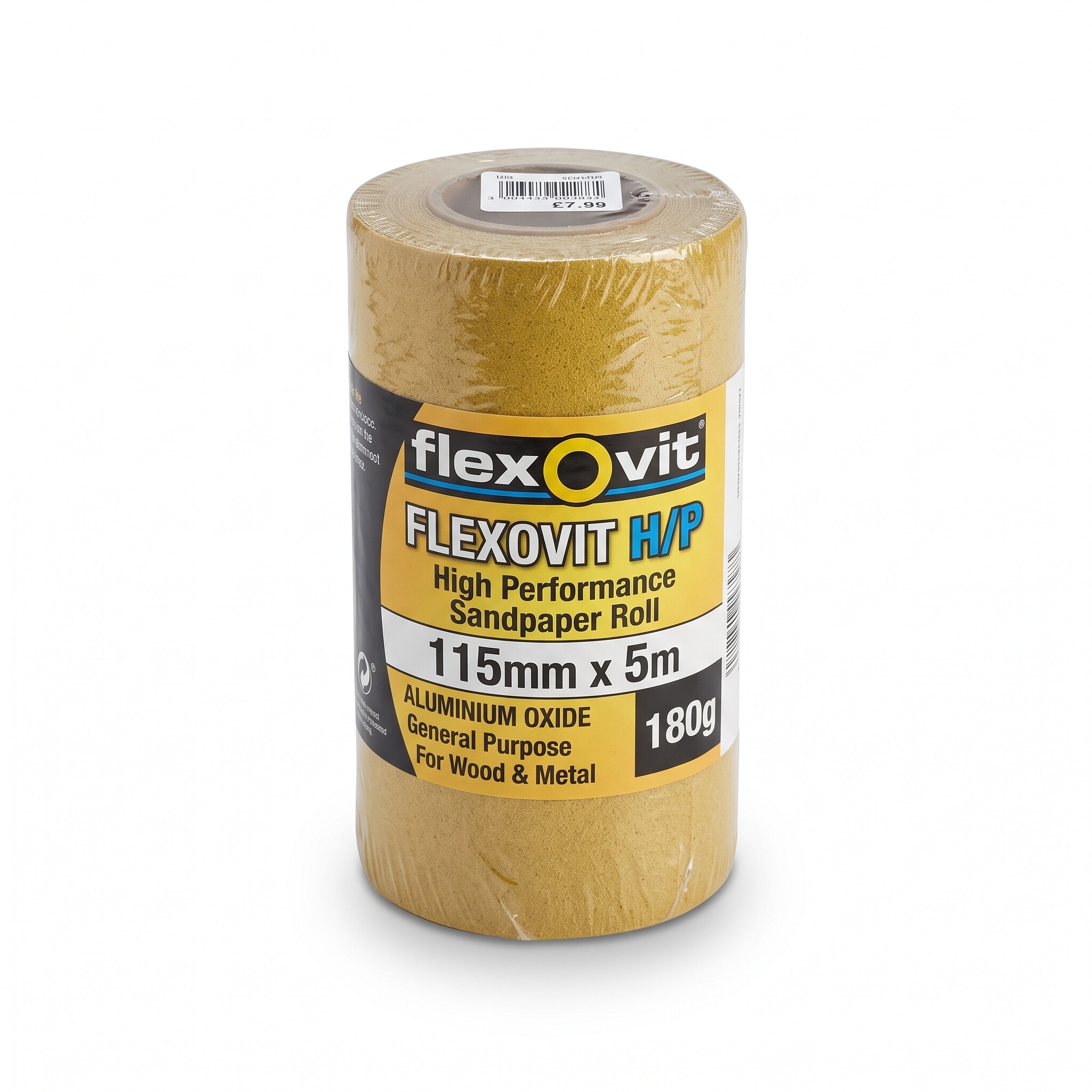 FLEXOVIT H/P Sandpaper Roll - 115mm x 5m 180g