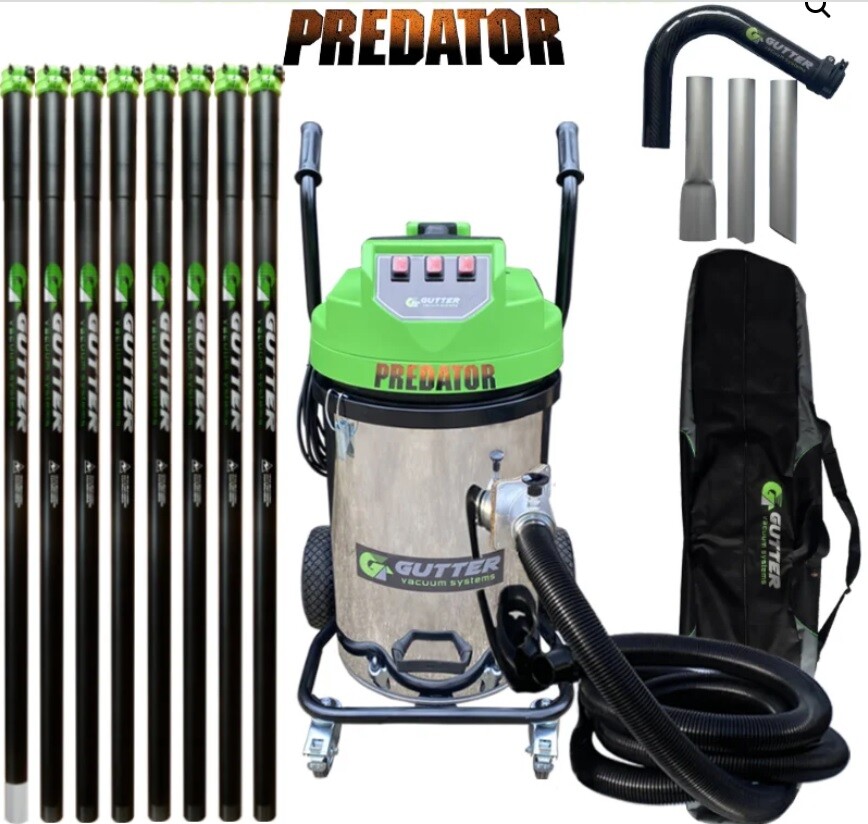 Predator Clamped Carbon Fibre Gutter Vacuum System - Flexi Neck - 30ft
