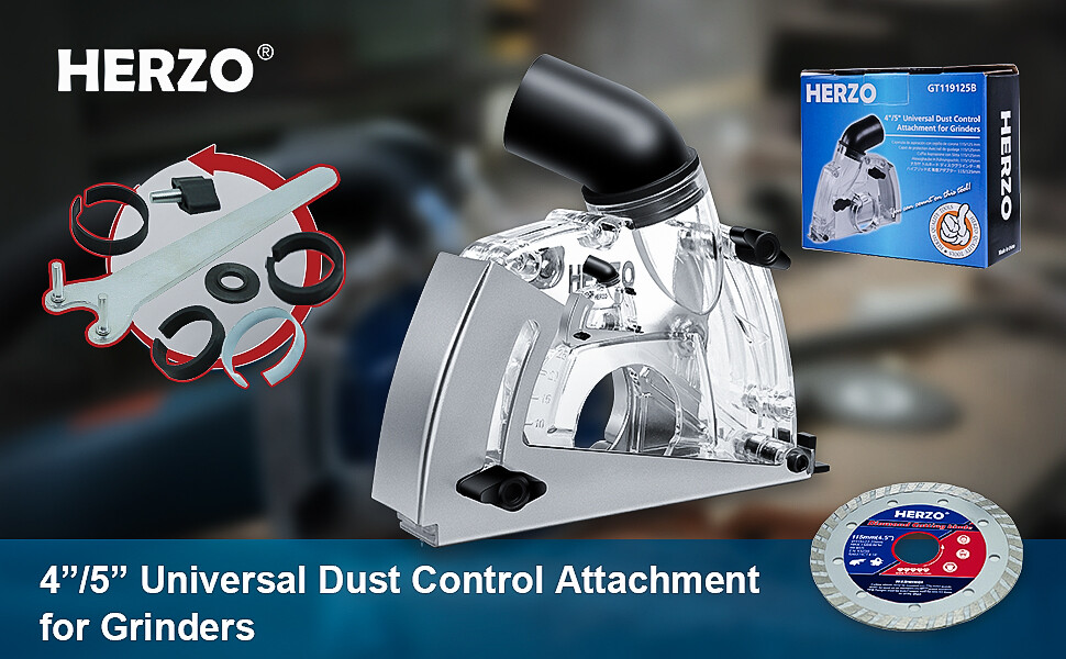 Herzo 4"/5" Universal Grinding Dust Collection Cover