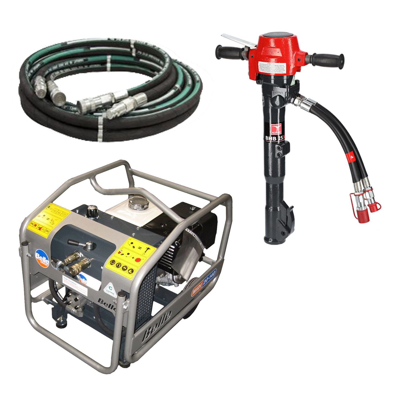 Hydraulic Breaker Heavy, Petrol, Inc Steels & Hose