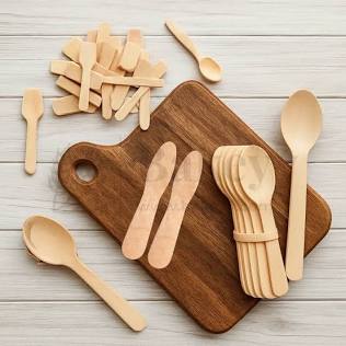 Wooden Dessert Spoon - Pk(100)