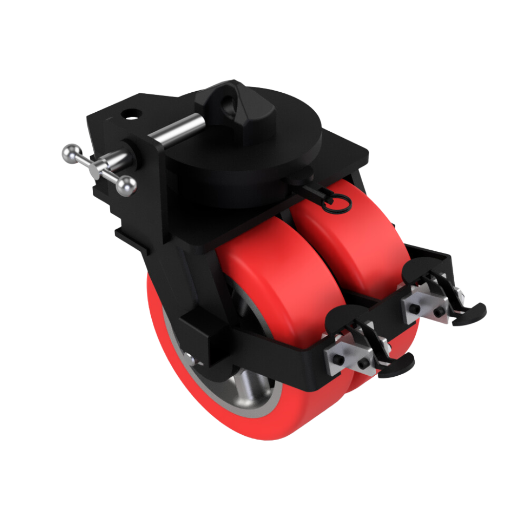 Set of 4 x 254mm ISO Braked Container Castors Load Capacity per set (4 x castors) 18,000kg