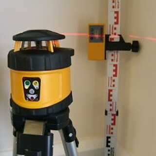 Exterior Laser Level with Tripod, Staff and Target