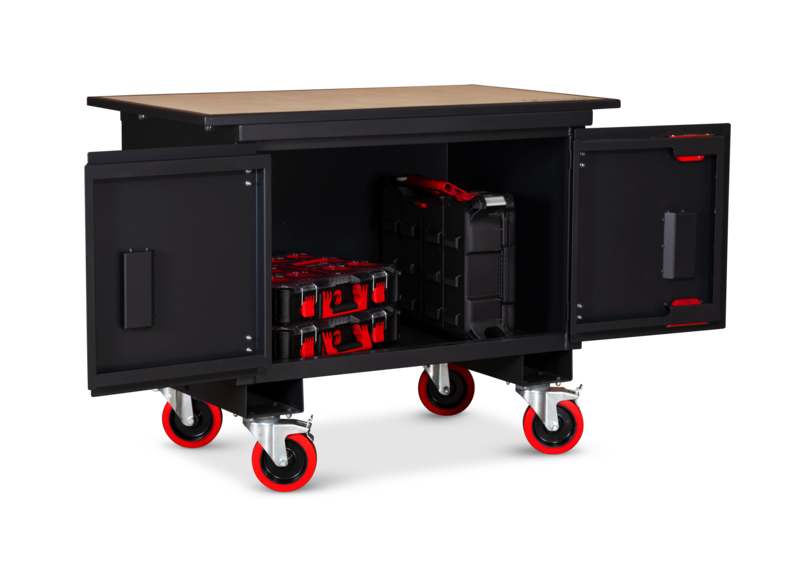 mobile tuffbench with wooden top