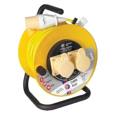 Thorsman 25m (approx. 82ft) 110v 16amp double socket extension reel