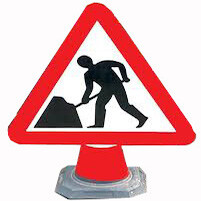 Signs C/W 750mm Cone – Various