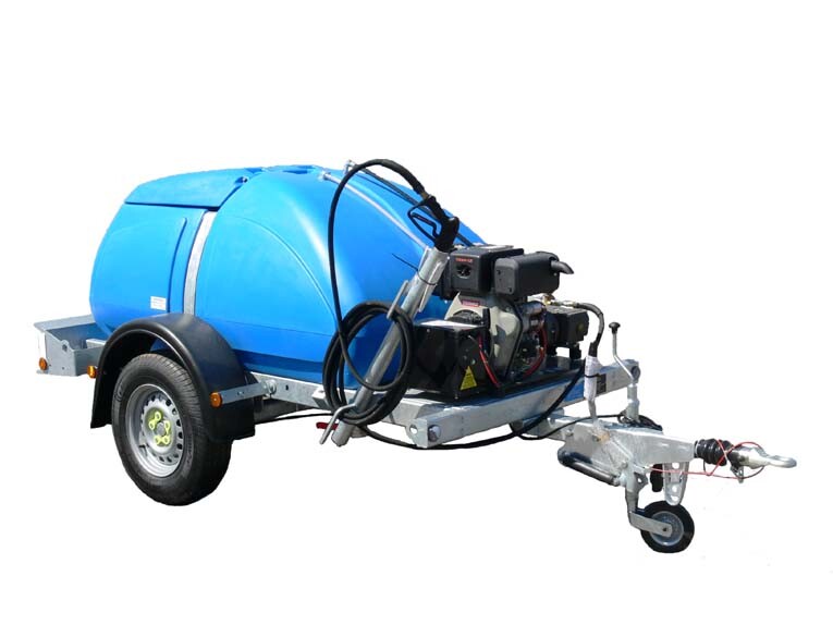 Road Towable Water Bowser - 1100 Litre with Cold Water Pressure Washer Diesel