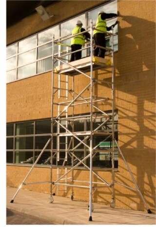 5.7m Platform x 2.5m Single Width Alloy Tower