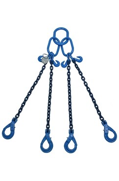 5.3T Grade 100 4Leg Chainsling c/w Safety Hooks