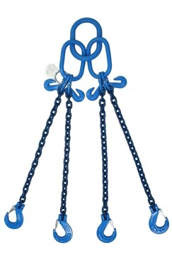5.3T Grade 100 4Leg Chainsling c/w Latch Hooks